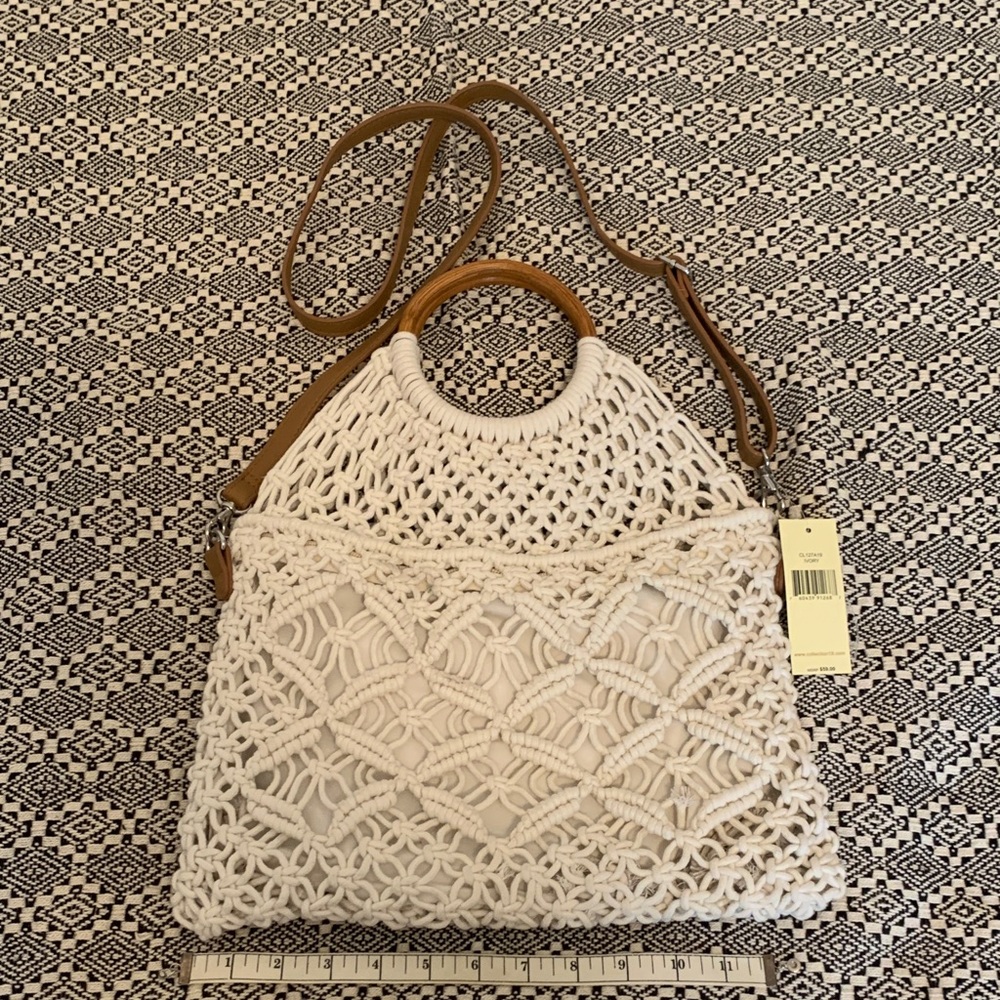 New Elegant Cream Macrame Handbag